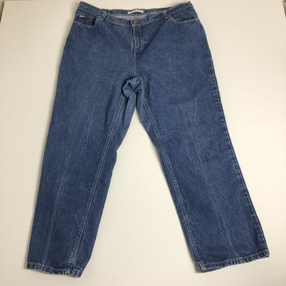 VTG TOMMY HILFIGER WOMEN'S PLUS SIZE 18 INSEAM 28 DENIM JEANS L31 - Picture 1 of 8